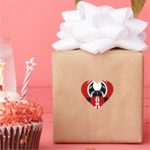 Sticker Cœur Belle Tapisserie kenyane : Drapeau kényan Papillon