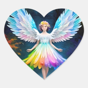 Sticker Cœur Belles ailes Angel Art-35444