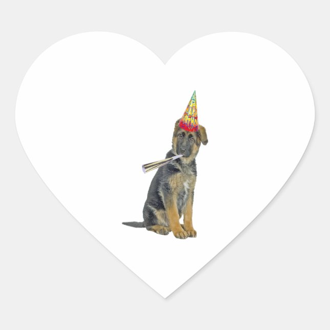 Sticker Cœur berger allemand Anniversaire (Devant)