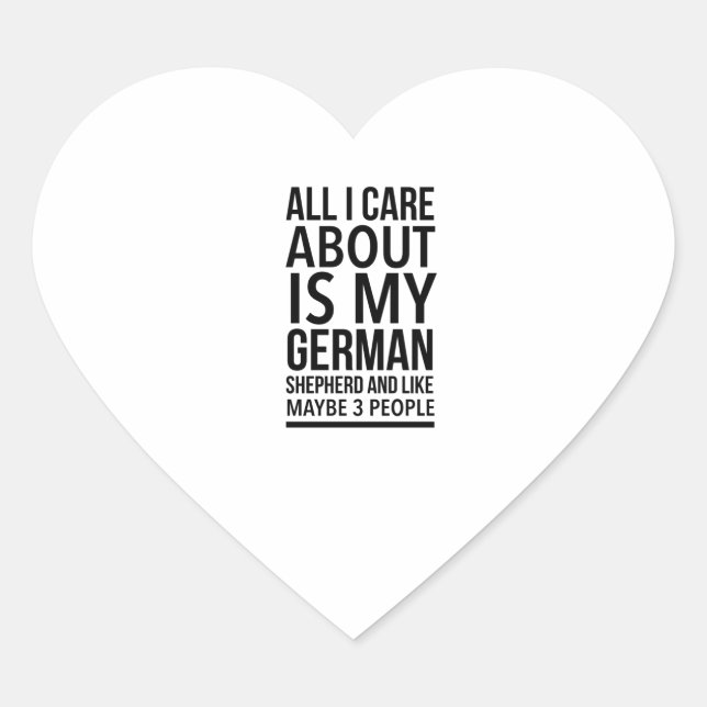 Sticker Cœur Berger allemand drôle (Devant)