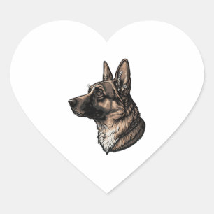 Sticker Cœur Berger allemand majestueux