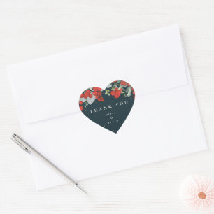 Sticker Cœur Berries rouges + Merci de Noël Eucalyptus