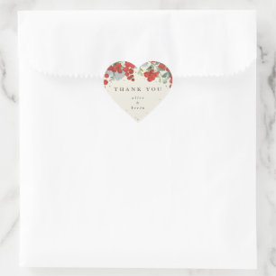 Sticker Cœur Berries rouges + Merci de Noël Eucalyptus