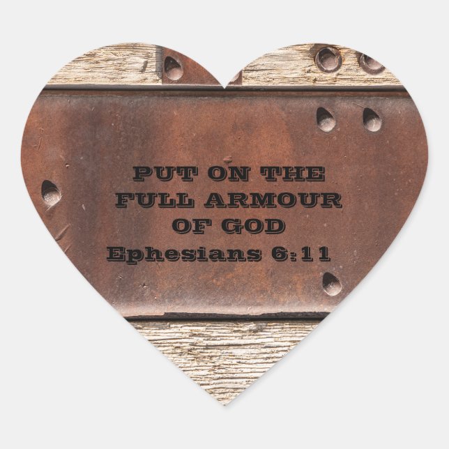 Sticker Cœur Bible Verse Pleine Armure de Dieu Éphésiens (Devant)