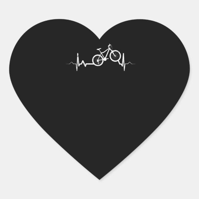 Sticker Cœur Bicycle Heartbeat Cyclisme Vélo de montagne (Devant)