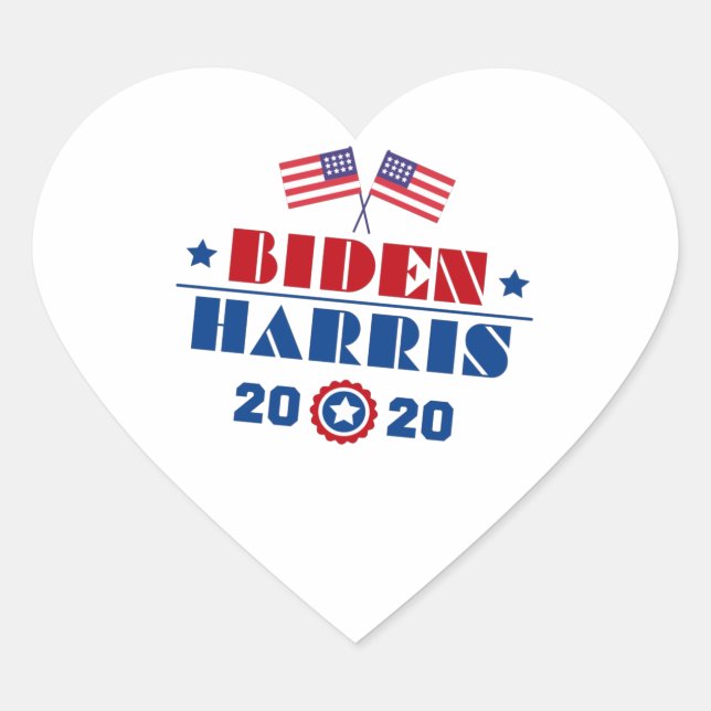 Sticker Cœur Biden Harris 2020 (Devant)