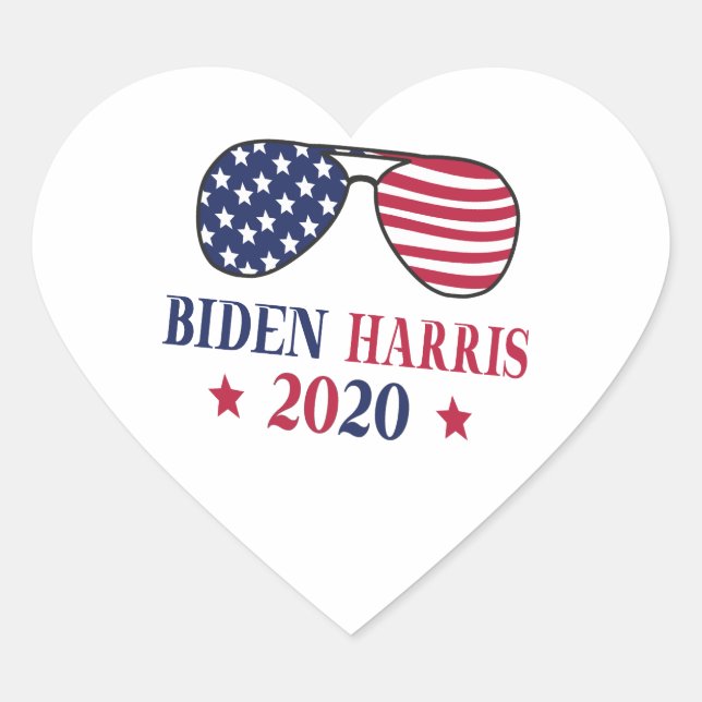 Sticker Cœur Biden Harris 2020 (Devant)