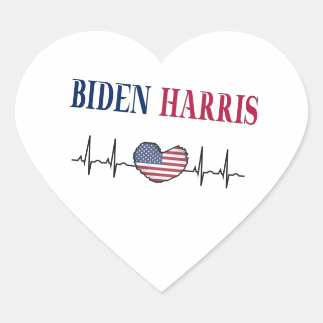 Sticker Cœur Biden Harris 2020 (Devant)