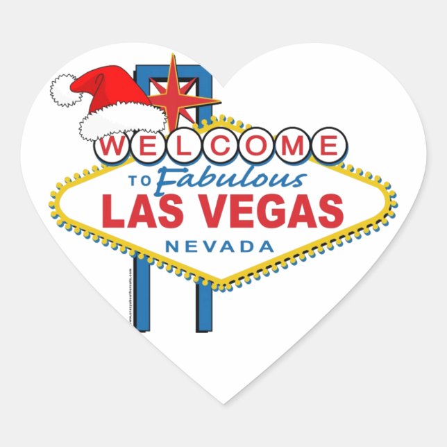 Sticker Cœur Bienvenue à Fabulous Las Vegas Noël (Devant)