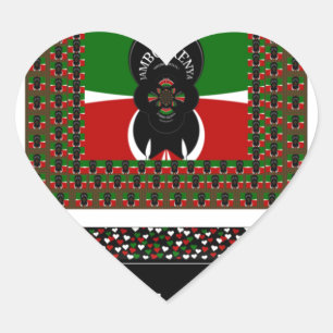 Sticker Cœur Bienvenue au Kenya et en faire un beau texte kenya
