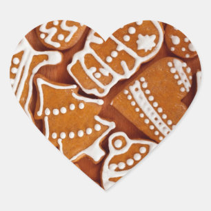 Sticker Cœur Biscuits en pain d'épices de Noël