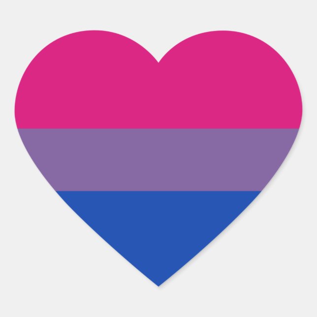Sticker Cœur Bisexual pride (Devant)