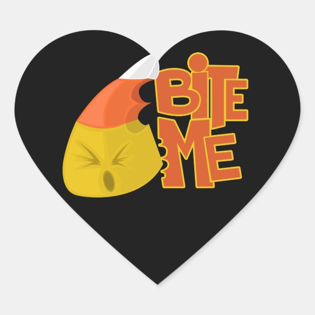 Sticker Cœur Bite Me - Candy Corn (Devant)