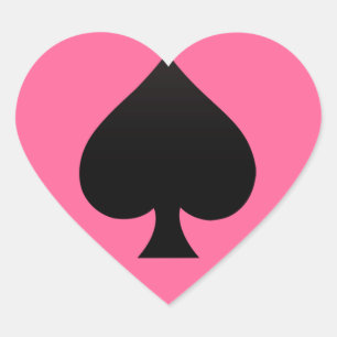 Sticker Cœur Black Spade - Costume Cartes, Poker, Speer