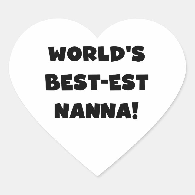 Sticker Cœur Black Text Meilleurs T-shirts et cadeaux Nanna (Devant)