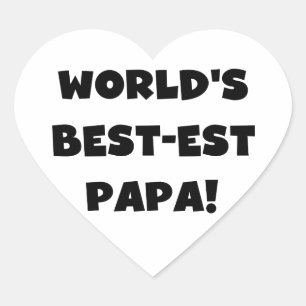 Sticker Cœur Black Text World's Best of Papa Tshirts and Gifts