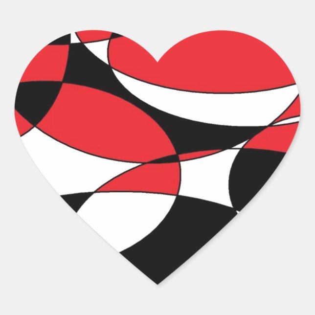 Sticker Cœur Black, white and red ellipticals (Devant)
