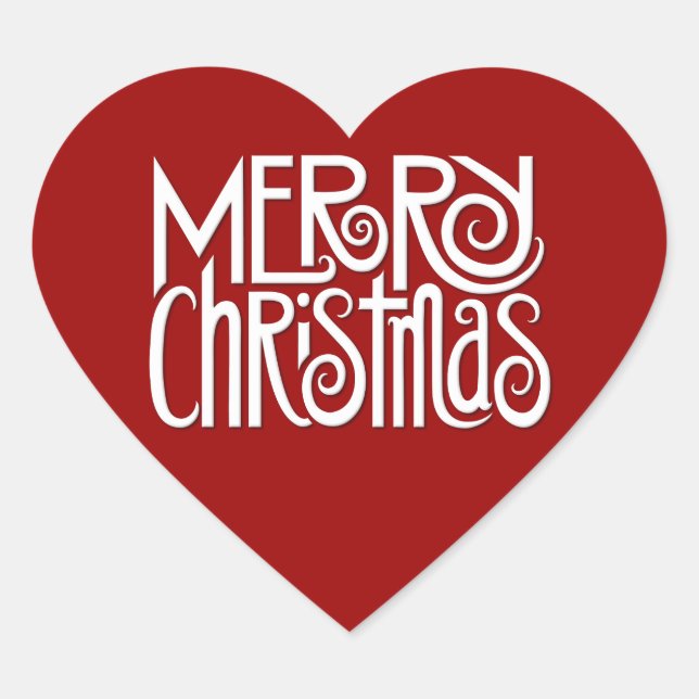 Sticker Coeur blanc Joyeux Noël (Devant)