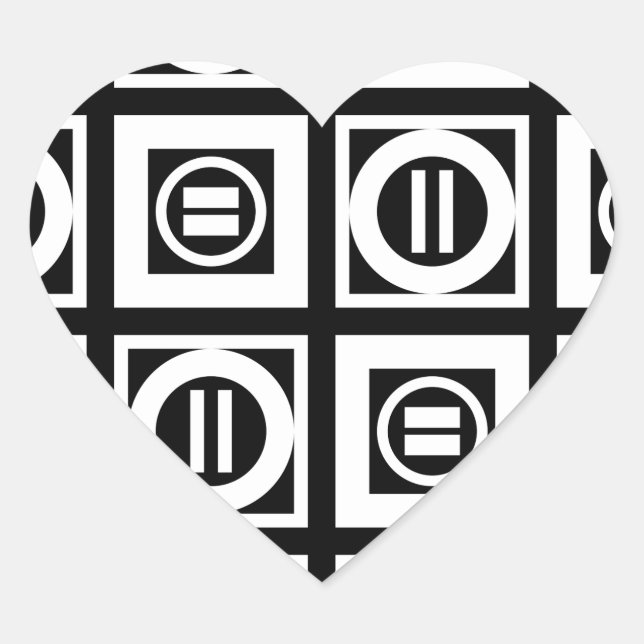 Sticker Cœur Blanc sur le Motif de signalisation géométrique no (Devant)