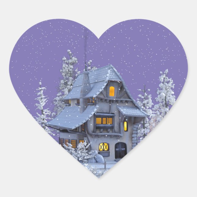 Sticker Cœur Blanche-neige de Christmas. (Devant)