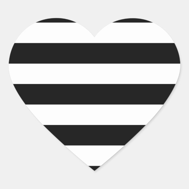 Sticker Cœur Blancs Et Noirs Élégants (Devant)