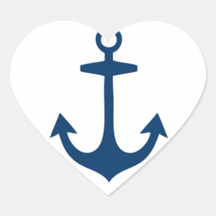 Sticker Cœur Bleu Marine Cute Nautique Inspiré