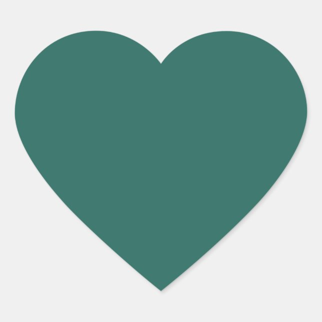 Sticker Cœur Bleu vert foncé (couleur solide) (Devant)
