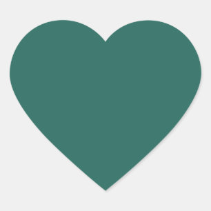 Sticker Cœur Bleu vert foncé (couleur solide)
