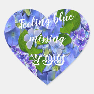 Sticker Cœur Blue Hydrangea Vous Manquez