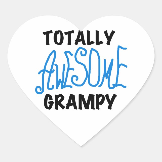 Sticker Cœur Blue Totalement génial Tshirts et cadeaux Grampy (Devant)
