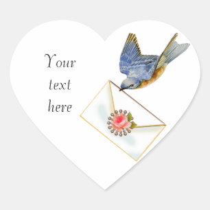 Sticker Cœur Bluebird de bonheur