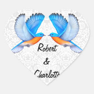 Sticker Cœur Bluebirds of Happiness Fiançailles Heart Stickerz