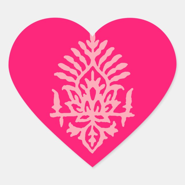 Sticker Cœur Boho India Block Print (Devant)