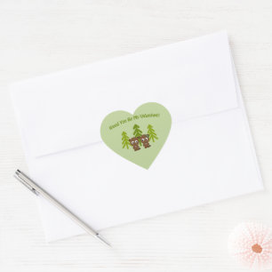 Sticker Cœur Bois mignon et drôle Vous êtes mes castors de Sain