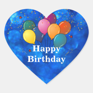 Sticker Cœur Bonne fête d'anniversaire
