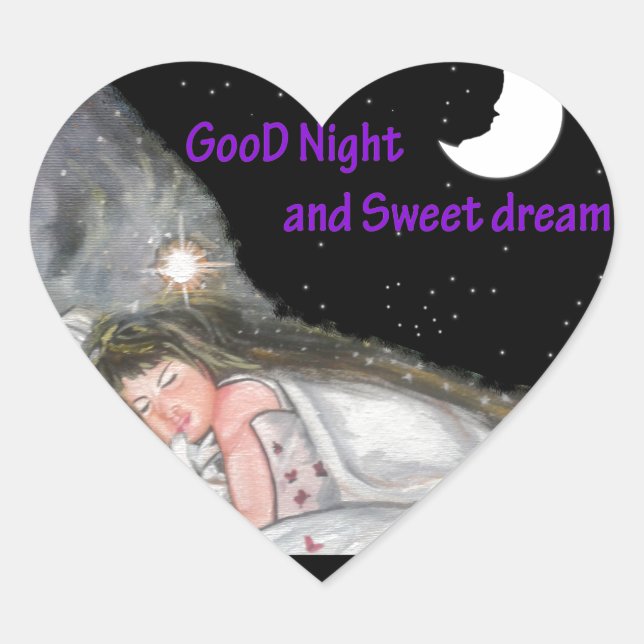 Sticker Cœur Bonne nuit (Devant)