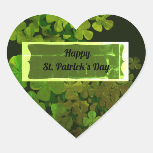 Sticker Cœur Bonne Saint Patrick, shamrock irlandais