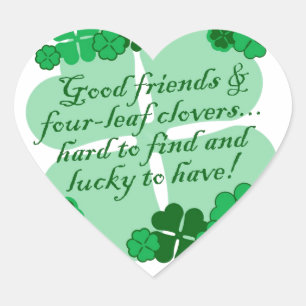 Sticker Cœur Bons amis et Shamrocks
