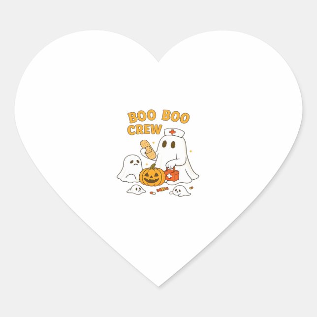 Sticker Cœur Boo Boo Infirmière d'équipage Funny Halloween Infi (Devant)