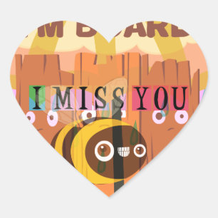 Sticker Cœur Bored Bee : Une Humeur De Jour De Pluie. "Tu me ma