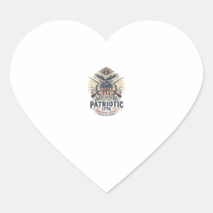Sticker Cœur Bouclier de bataille patriotique 1776 Sym inspiré
