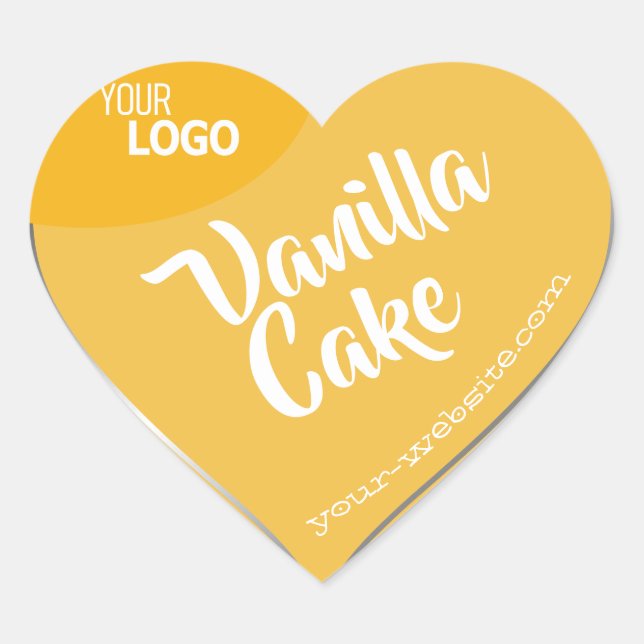 Sticker Cœur Boulangerie Modèle du logo Pastel Jaune Argent (Devant)