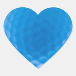 Sticker Cœur Boule de golf Texture Dimples Arctic Blue