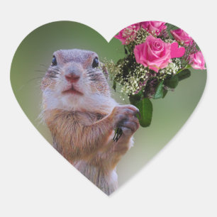 Sticker Cœur Bouquet de Marmot
