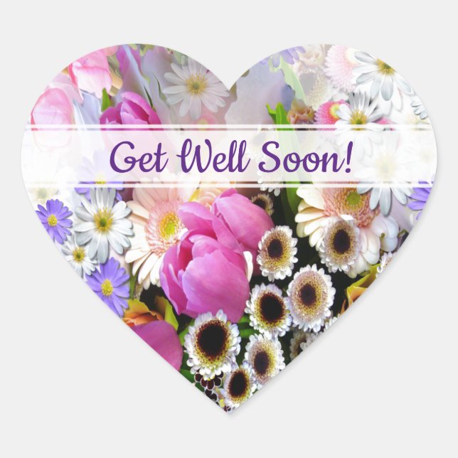 Sticker Cœur Bouquet de printemps (Devant)