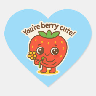 Sticker Cœur Bouton mignon Berry