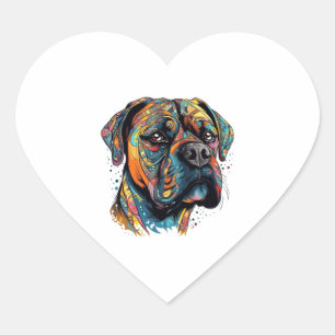 Sticker Cœur Boxer Buddies Jouer Pup Résumé du fichier numériqu