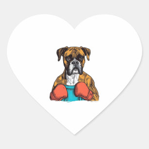 Sticker Cœur Boxer Love Vêtements Boxer adorable Portrait