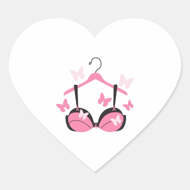 Sticker Cœur Bra de cancer du sein (Devant)