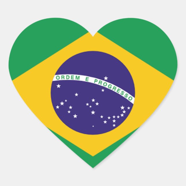 Sticker Cœur Brésil : drapeau du Brésil (Devant)